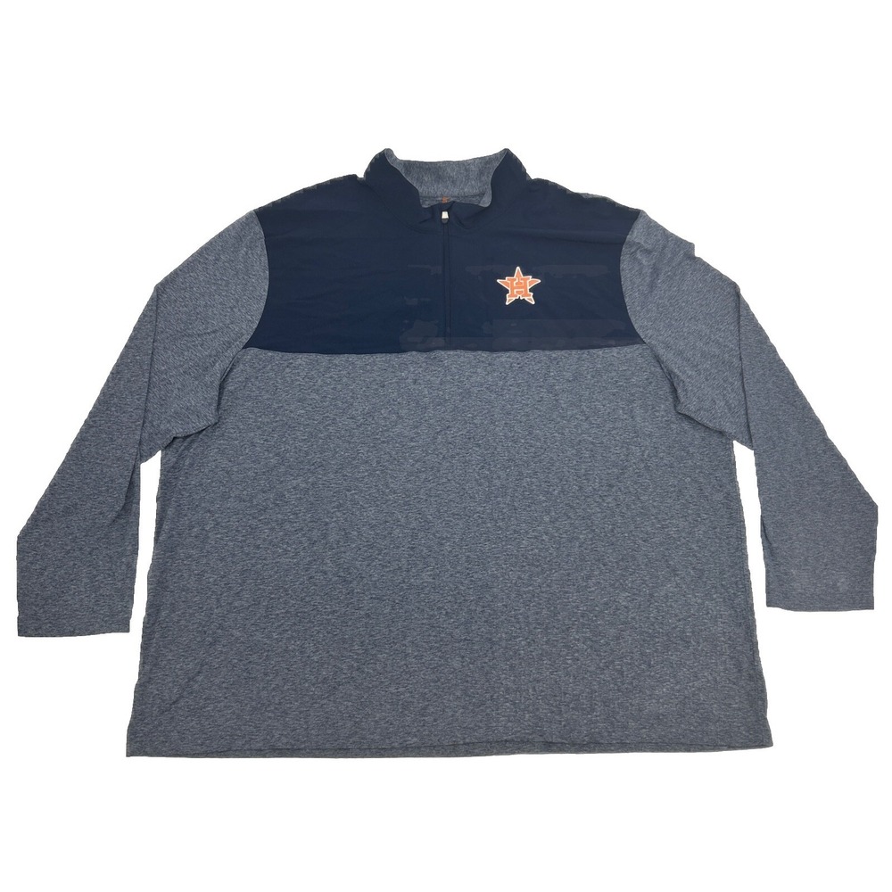 Houston Astros Shirt Men's 5XL Blue Space Dye Fanatics 1/4 Zip‎ Long Sleeve MLB
